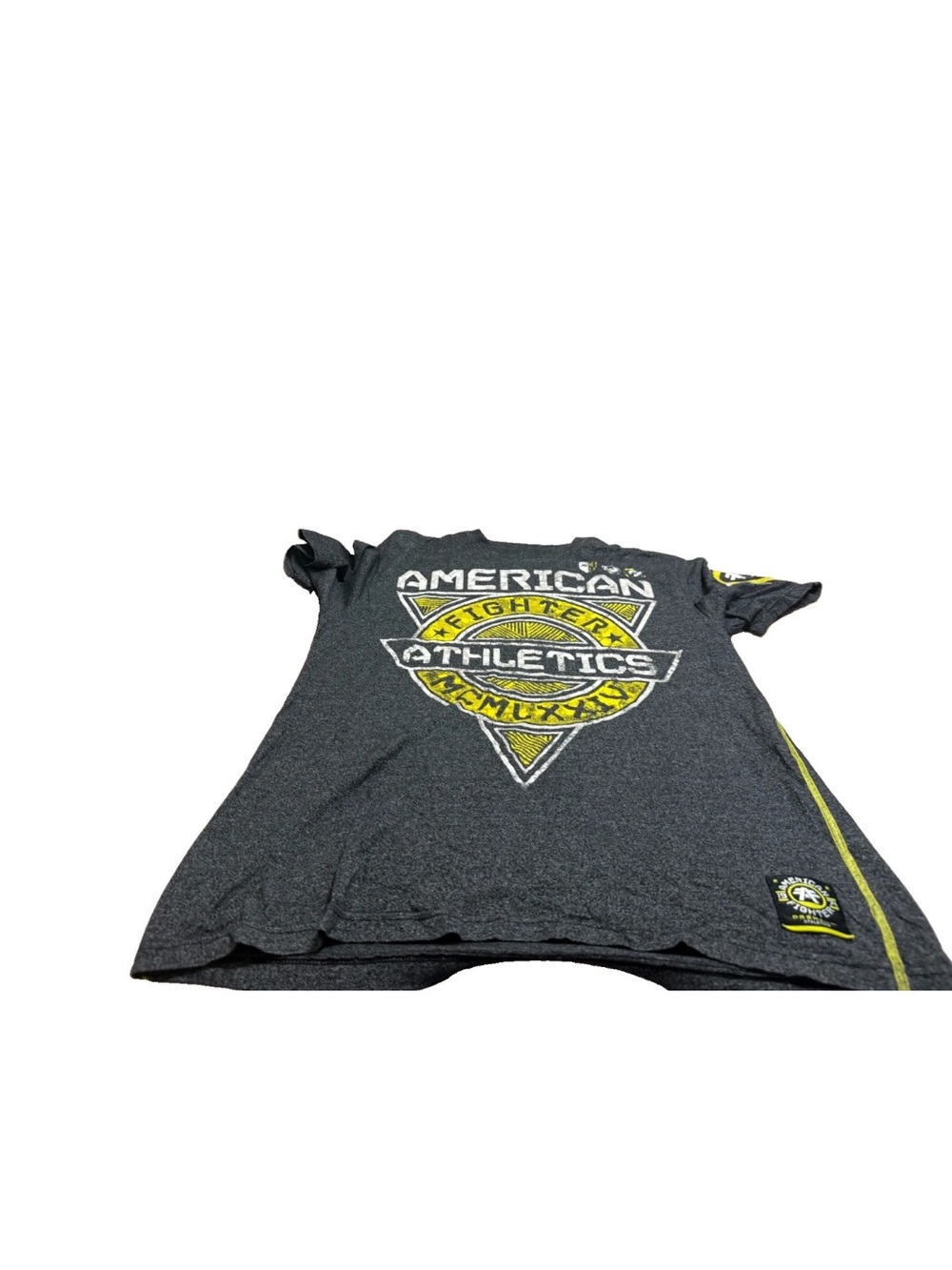 American Fighter Mens Grey/Yellow Short Sleeve Shirt! 2XL